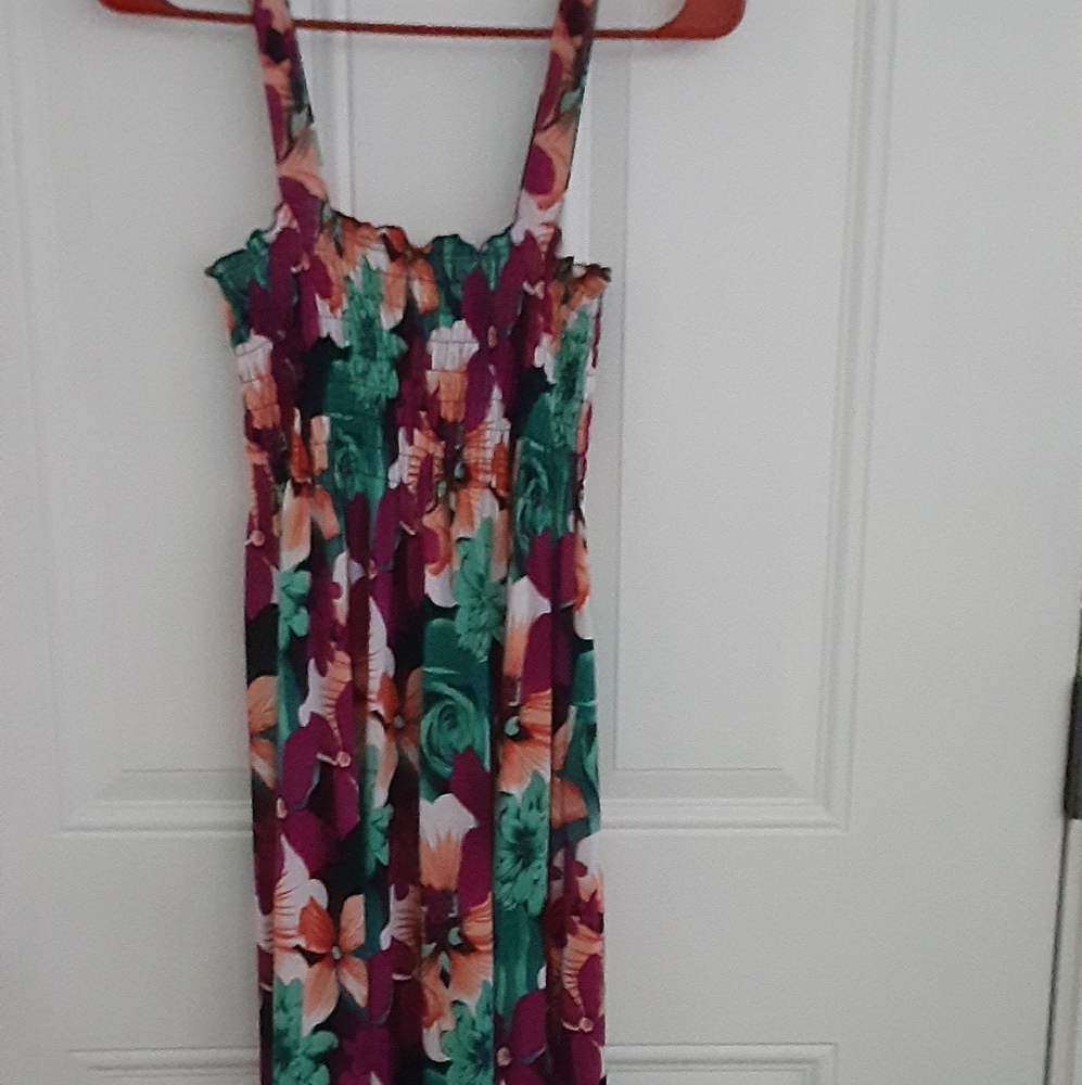 A very cute purple and green sundress